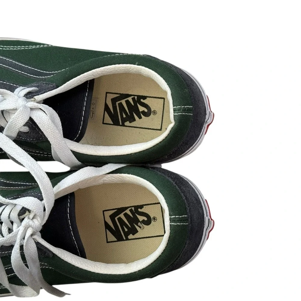 Vans Old Skool Green Gray Suede Canvas Sneakers US M9 W 10.5 - Picture 5 of 9